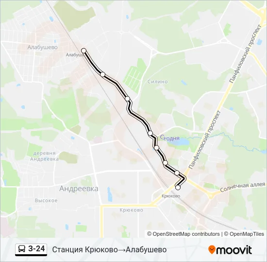 Автобус З-24: карта маршрута