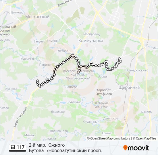 Автобус 117: карта маршрута