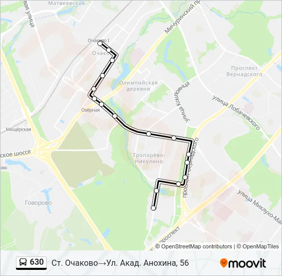 630 Bus Line Map