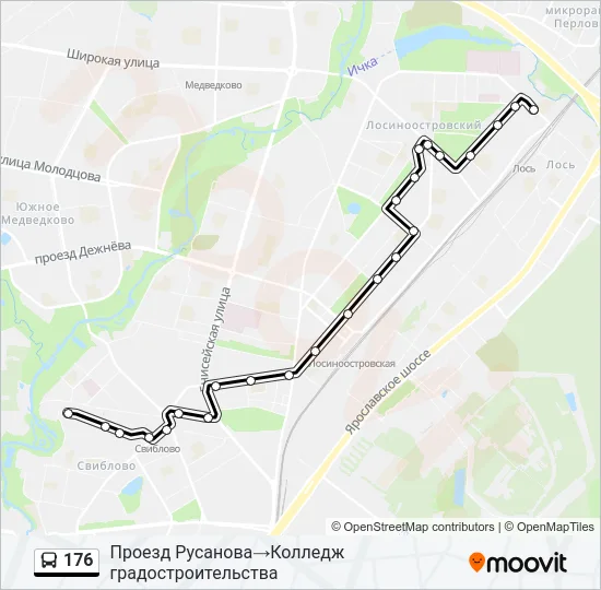 Автобус 176: карта маршрута