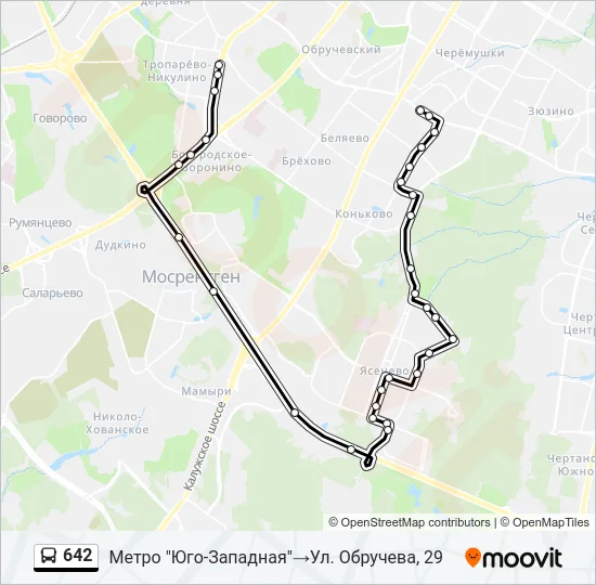 642 Bus Line Map