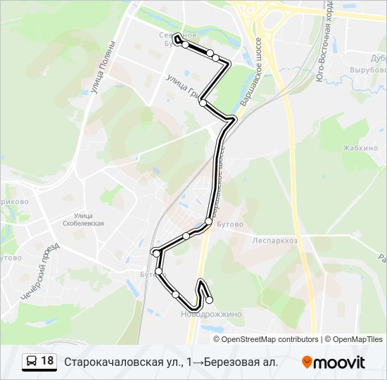 Автобус 18: карта маршрута