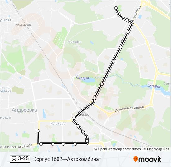 З-25 bus Line Map