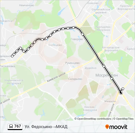767 Bus Line Map