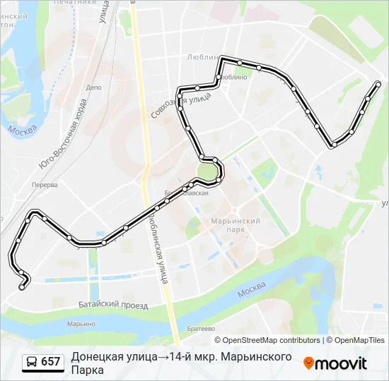 657 Bus Line Map