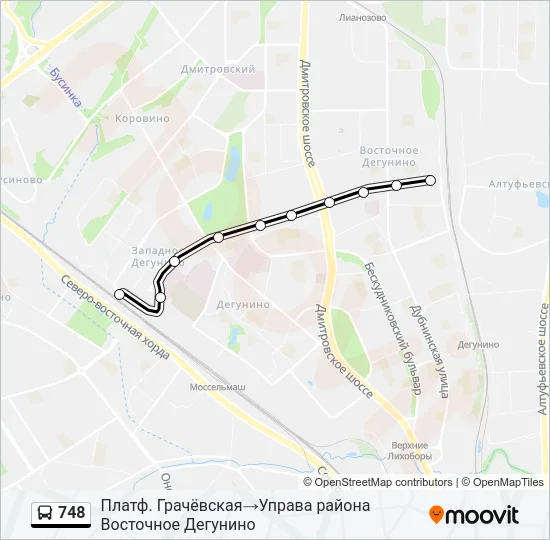 748 Bus Line Map