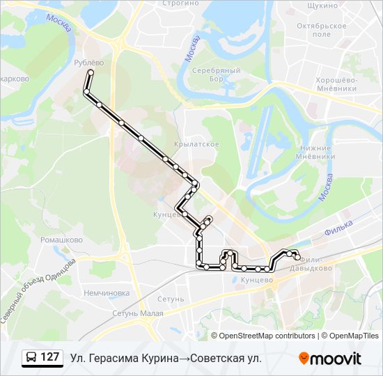 127 Bus Line Map