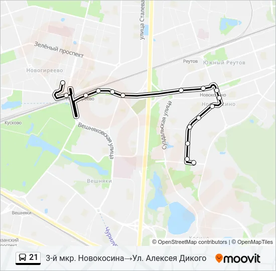 21 Bus Line Map