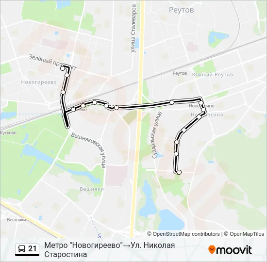 21 Bus Line Map