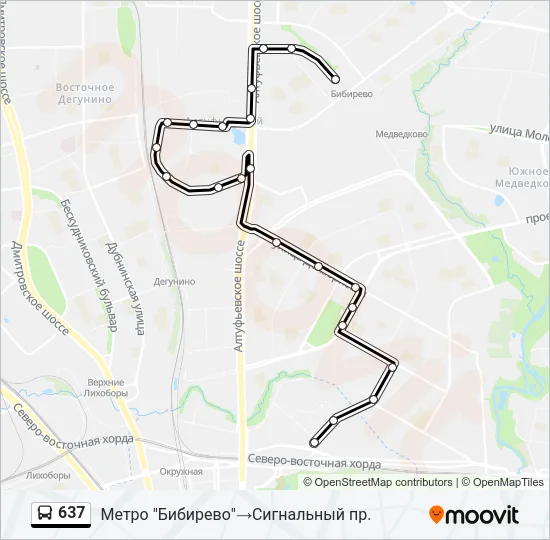 637 Bus Line Map