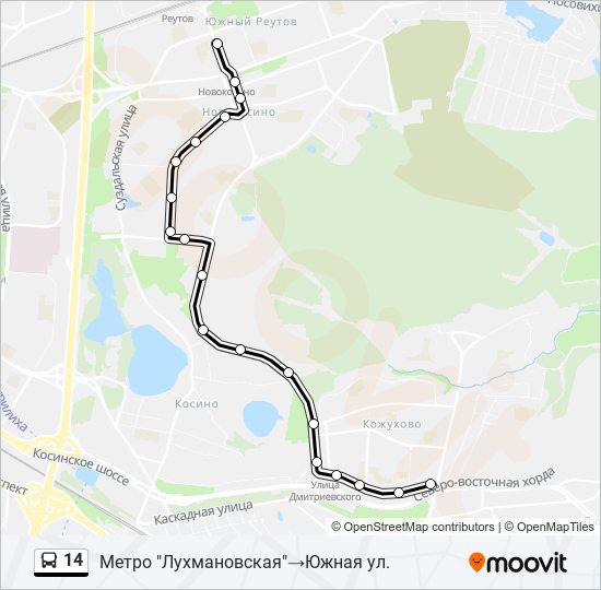 14 bus Line Map