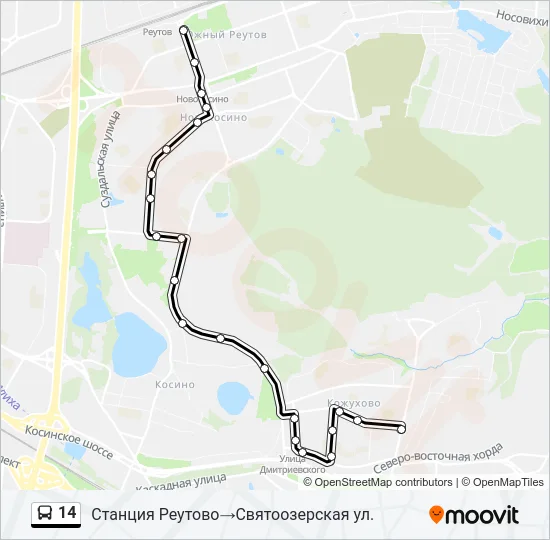 14 Bus Line Map