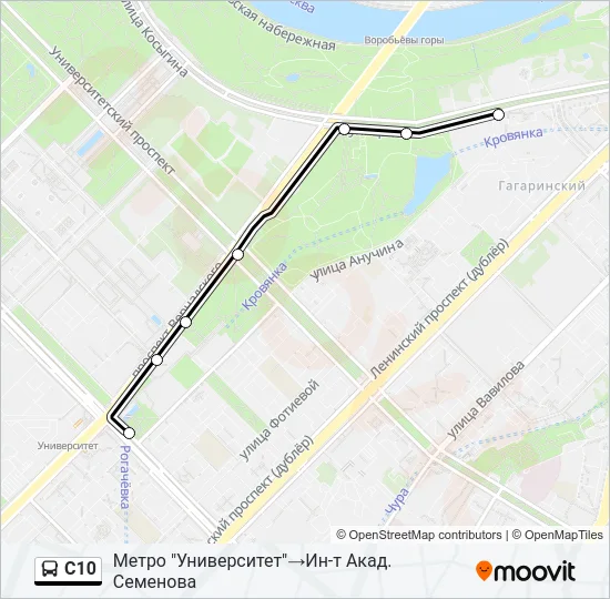 С10 Bus Line Map
