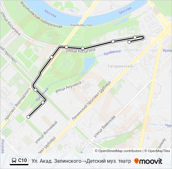Маршрут автобуса с10 москва с указанием остановок на карте