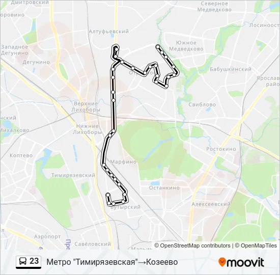 Автобус 23: карта маршрута