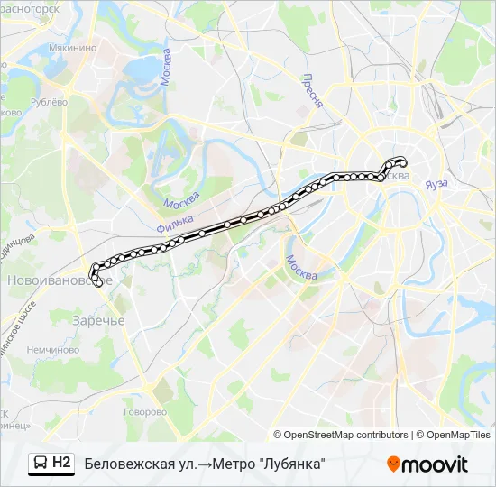 Н2 Bus Line Map