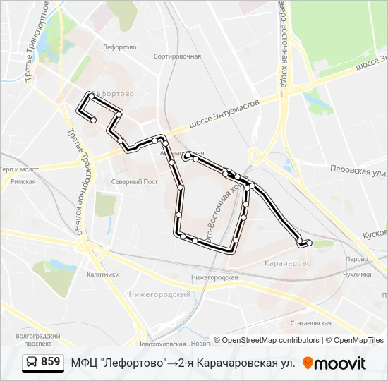 859 Bus Line Map