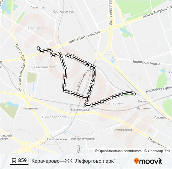 859 Bus Line Map