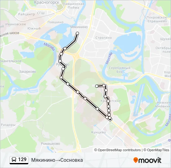 129 Bus Line Map