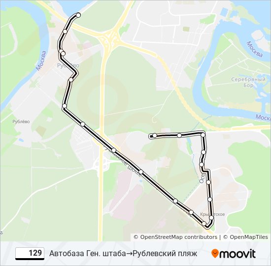 Автобус 129: карта маршрута