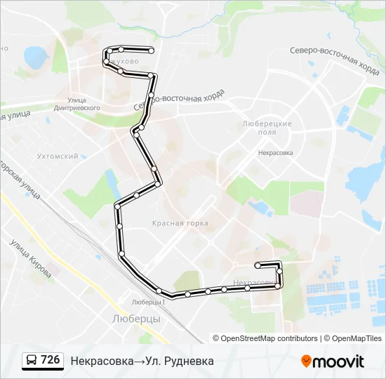 Автобус 726: карта маршрута