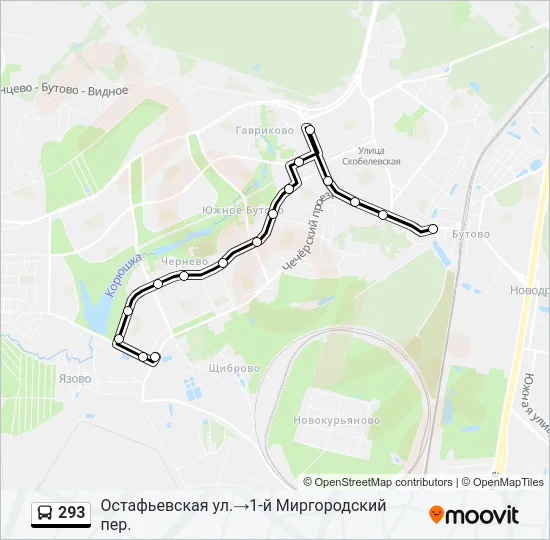 293 Bus Line Map