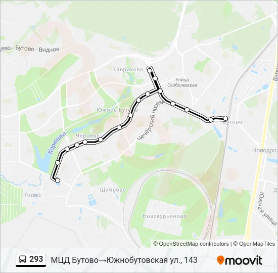 293 Bus Line Map