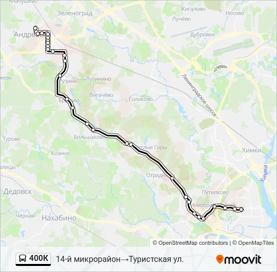 400К Bus Line Map