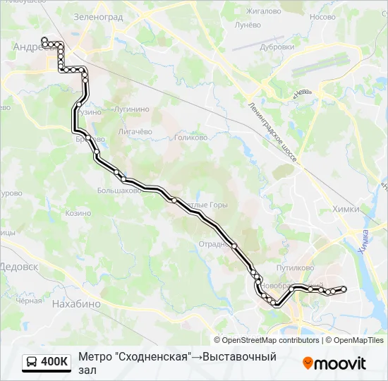 400К Bus Line Map