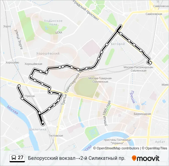 27 Bus Line Map