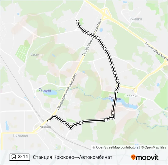 З-11 Bus Line Map
