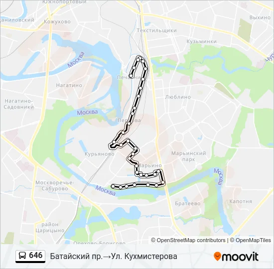 646 Bus Line Map