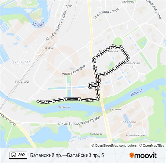 762 bus Line Map