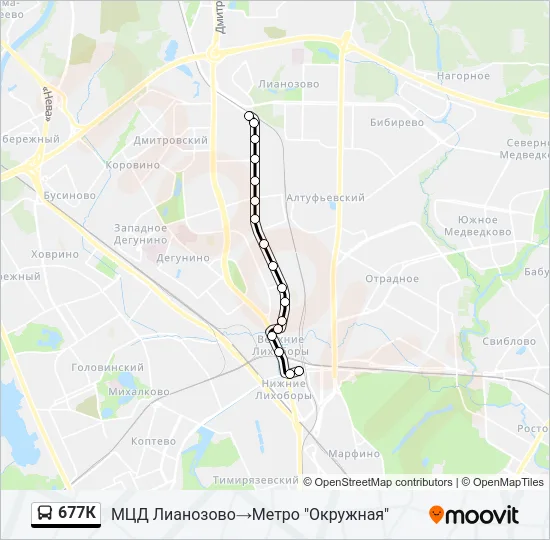 677К Bus Line Map