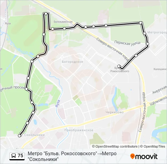 75 Bus Line Map