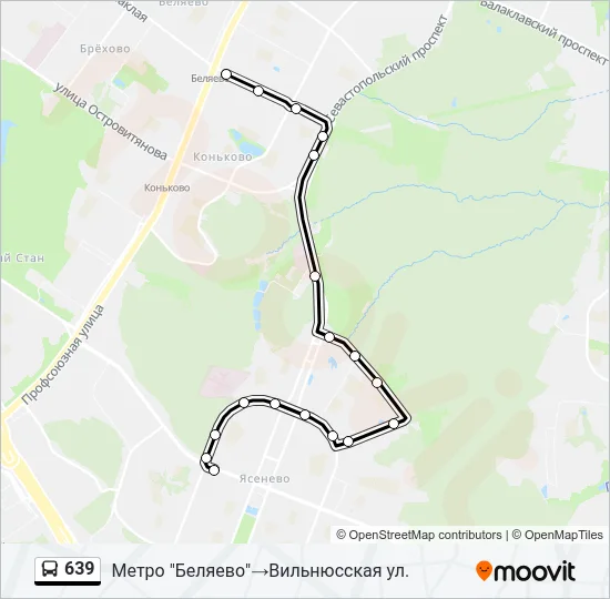 Автобус 639: карта маршрута