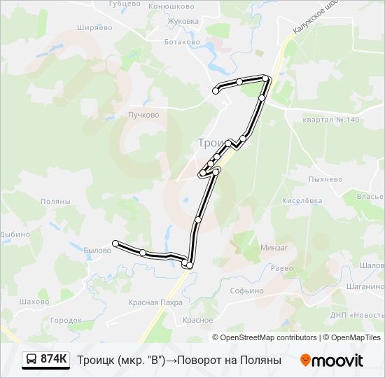 874К bus Line Map