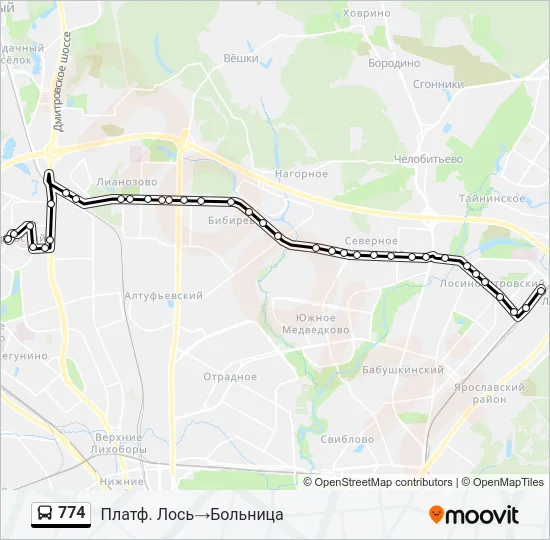 774 Bus Line Map