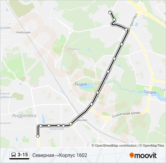 Автобус З-15: карта маршрута