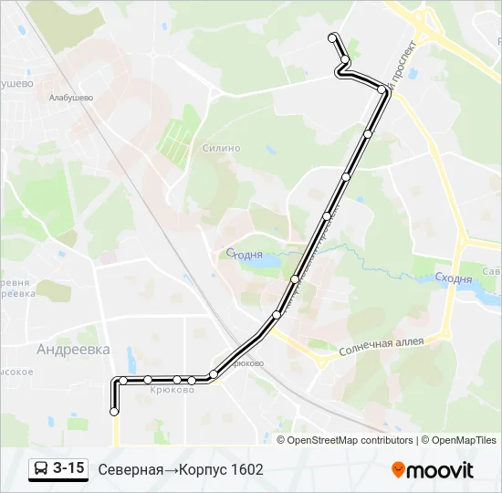 Автобус З-15: карта маршрута