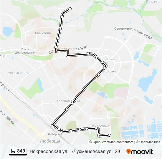 849 Bus Line Map