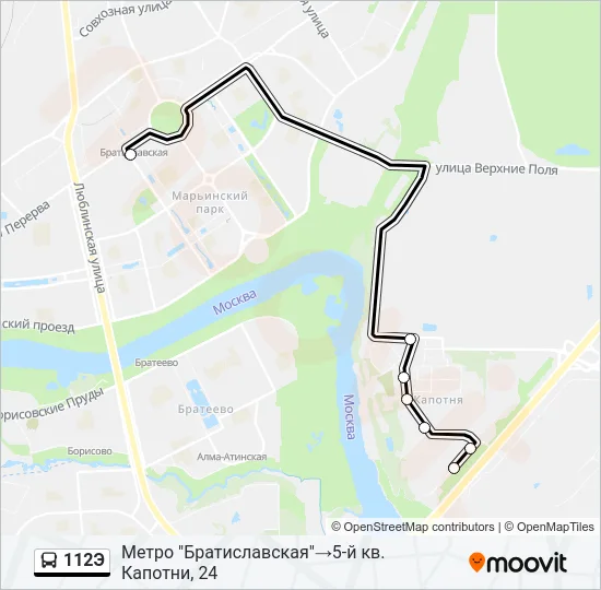 112Э Bus Line Map
