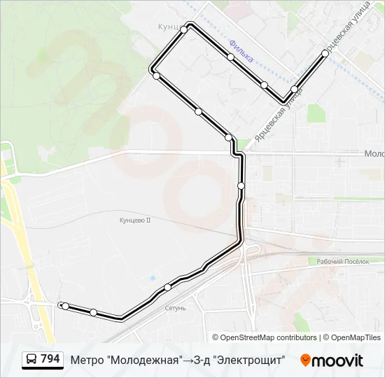 Автобус 794: карта маршрута