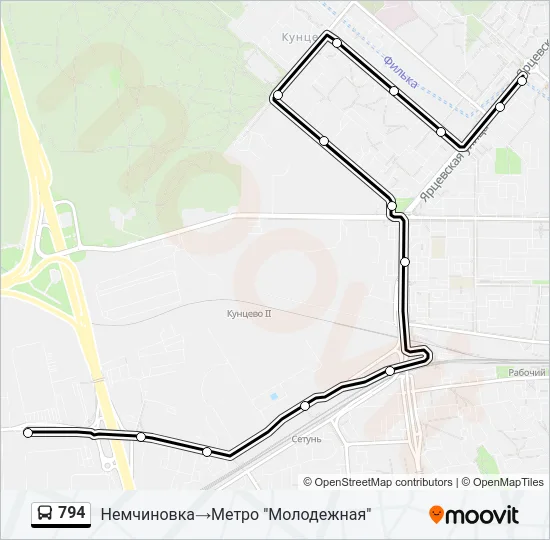 794 Bus Line Map