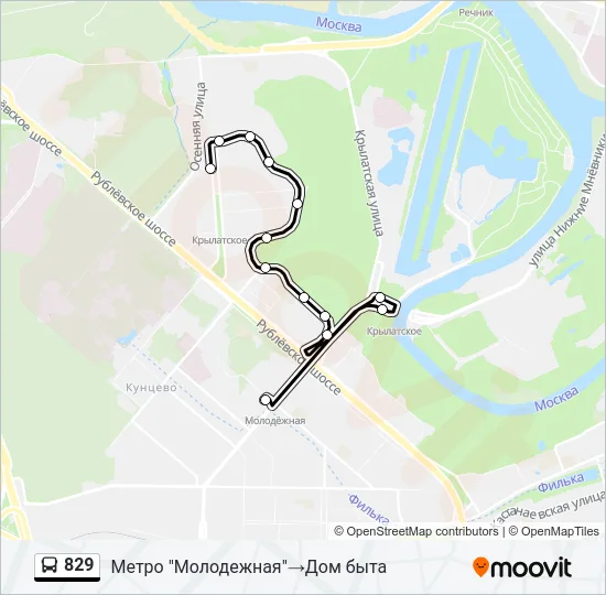 829 Bus Line Map