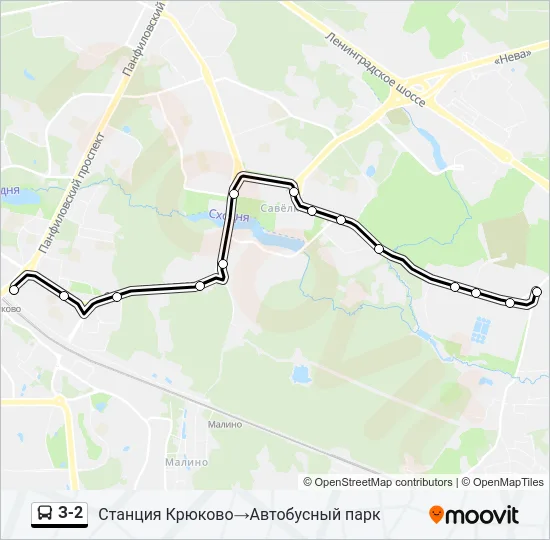 Автобус З-2: карта маршрута