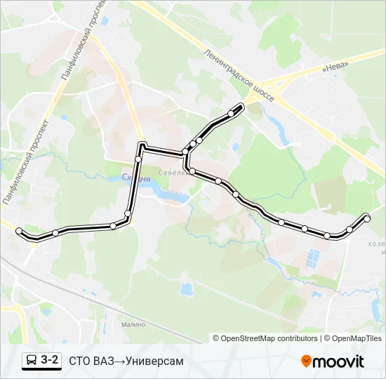 Автобус З-2: карта маршрута