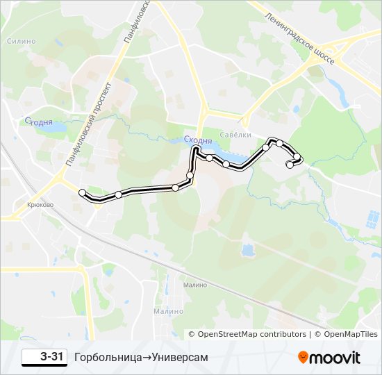Автобус З-31: карта маршрута