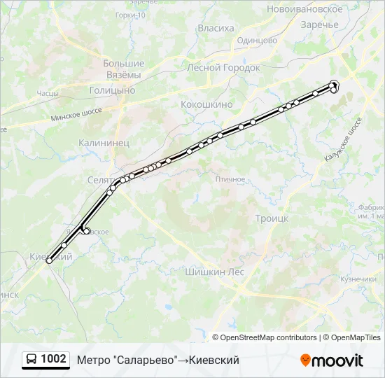 1002 Bus Line Map