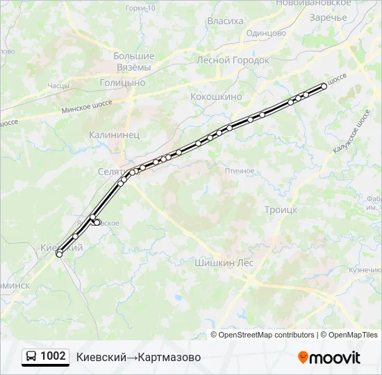 1002 Bus Line Map